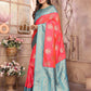 Joban Fashion Pink Banarasi Soft Silk Woven Saree | Swadesiicart