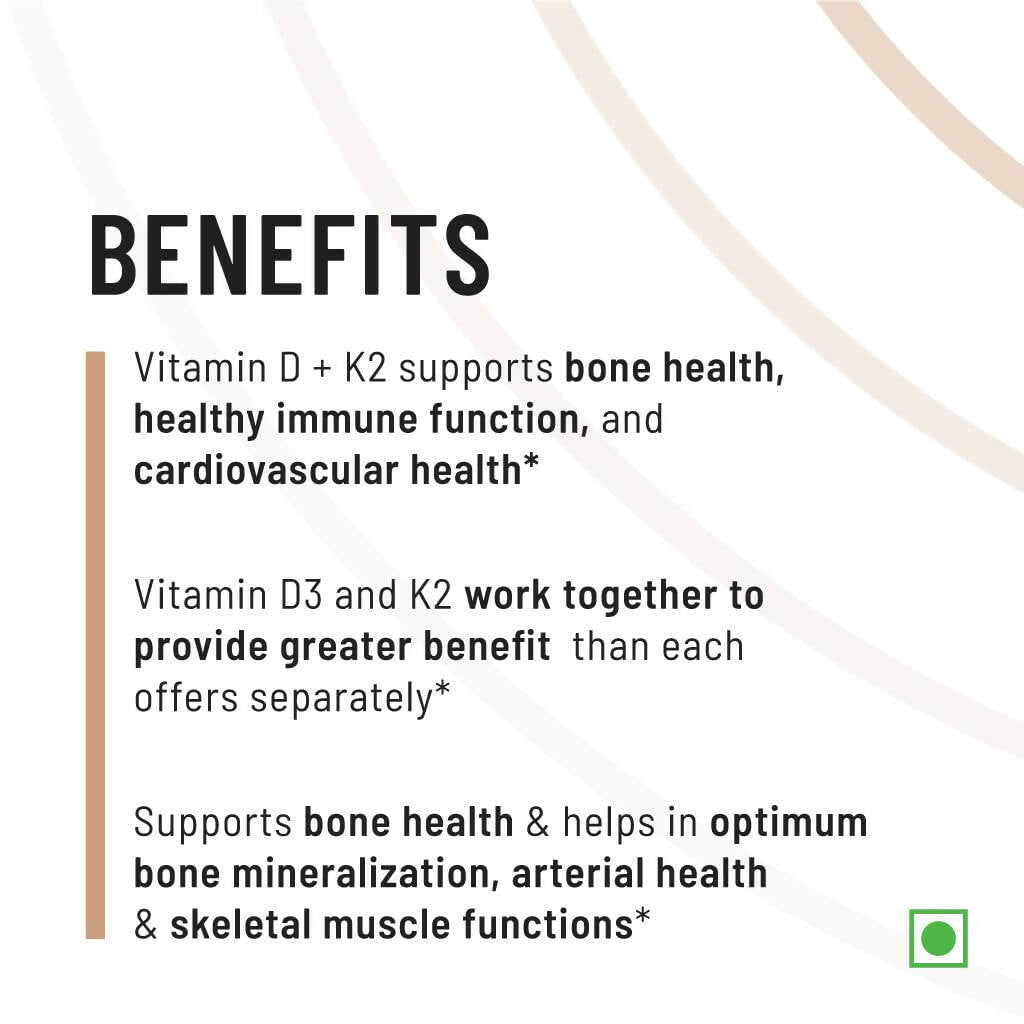 Unived Basics D3+K2 (MK-7) | Vegan Vitamin D3 600 IU & Vitamin K2-7 - Swadesiicart