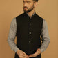 Even Apparels Nehru Jacket With Welt Pockets - Black | Swadesiicart