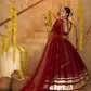 AI Fashion Maroon Silk Crepe Designer Navratri Wear Lehenga Choli Collection