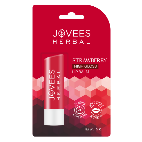 Jovees Strawberry High Gloss Lip Balm With Vit.E - Swadesiicart