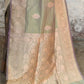 Joban Fashion Pea Green Pure Katan Pure Handloom Banarasi Silk Saree | Swadesiicart
