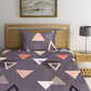 KLOTTHE Purple Geometric 210 TC Cotton Bedsheet with Pillow Covers - Swadesiicart