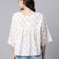 Ahalyaa Off White Pure Cotton Floral Printed Tunic | Swadesiicart