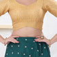 Joban Fashion Gold Tissue Elbow Sleeveless Back Open Blouse - Swadesiicart