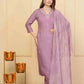 Wine Viscose Chanderi Embroidered Stitched Suit With Dupatta - Tanisha | Swadesiicart