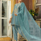 Janasya Light Blue Silk Blend Solid Kurta,Bottom & Dupatta | Swadesiicart