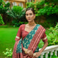 Vishnu Weaves Women's Teal Handloom Raw Silk Zari Woven Saree with Blouse - Swadesiicart