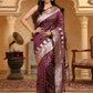 Astita Banarasi Silk Purple Saree | Swadesiicart