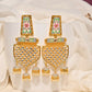 Grey Traditional Gold-Polished Meenakari Jhumka Jhumki Earrings Indian Jewellery For Women Girls By House of Ree - Swadesiicart