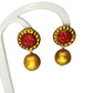 Terracotta Stud With Round Drop Earrings
