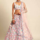House of Panchhi Cream Net Sequins, Mirror and thread embroidery Lehenga choli & Dupatta | Swadesiicart