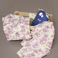 Breathables Kids Cotton Night Suit – White & Pink Teddy Shirt & Pyjama Co-Ord Set For Boys & Girls