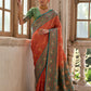 Vishnu Weaves Women's Peach Banarasi Silk Zari Woven Saree with Blouse - Swadesiicart