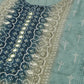 Blue Chinon Digital Printed With Hand Work Kurta - Himanshi - Swadesiicart
