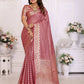 Aastha Fashion Light Pink Organza Silk Weaving Saree