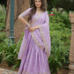 Lorenvalley Lavender Pure Viscose Jacquard with Golden Embroidered Sequins work Lehenga Choli | Swadesiicart