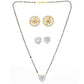 AanyaCentric Gold-Polished Mangalsutra with Pendant, 2 Pair Earrings