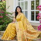Shree Shyam Fashion Yellow Linen Cotton Saree