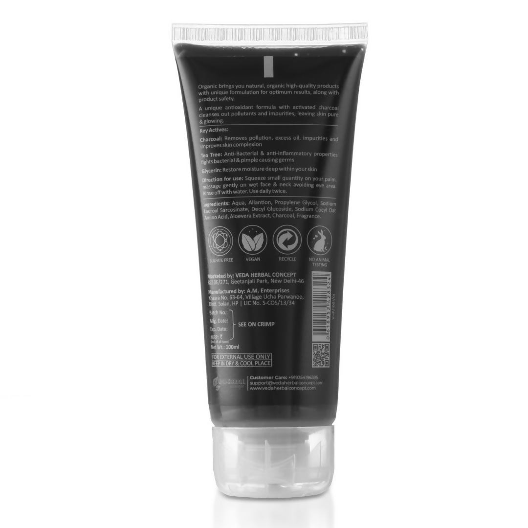 Prisa Organics Activated Charcoal Purifying Face Wash - Swadesiicart