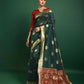 Vishnu Weaves Women's Bottle Green Tussar Silk Zari Woven Saree with Blouse - Swadesiicart