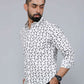 Miravan Men's White Spread Collar Bird Print Casual Shirt | Swadesiicart
