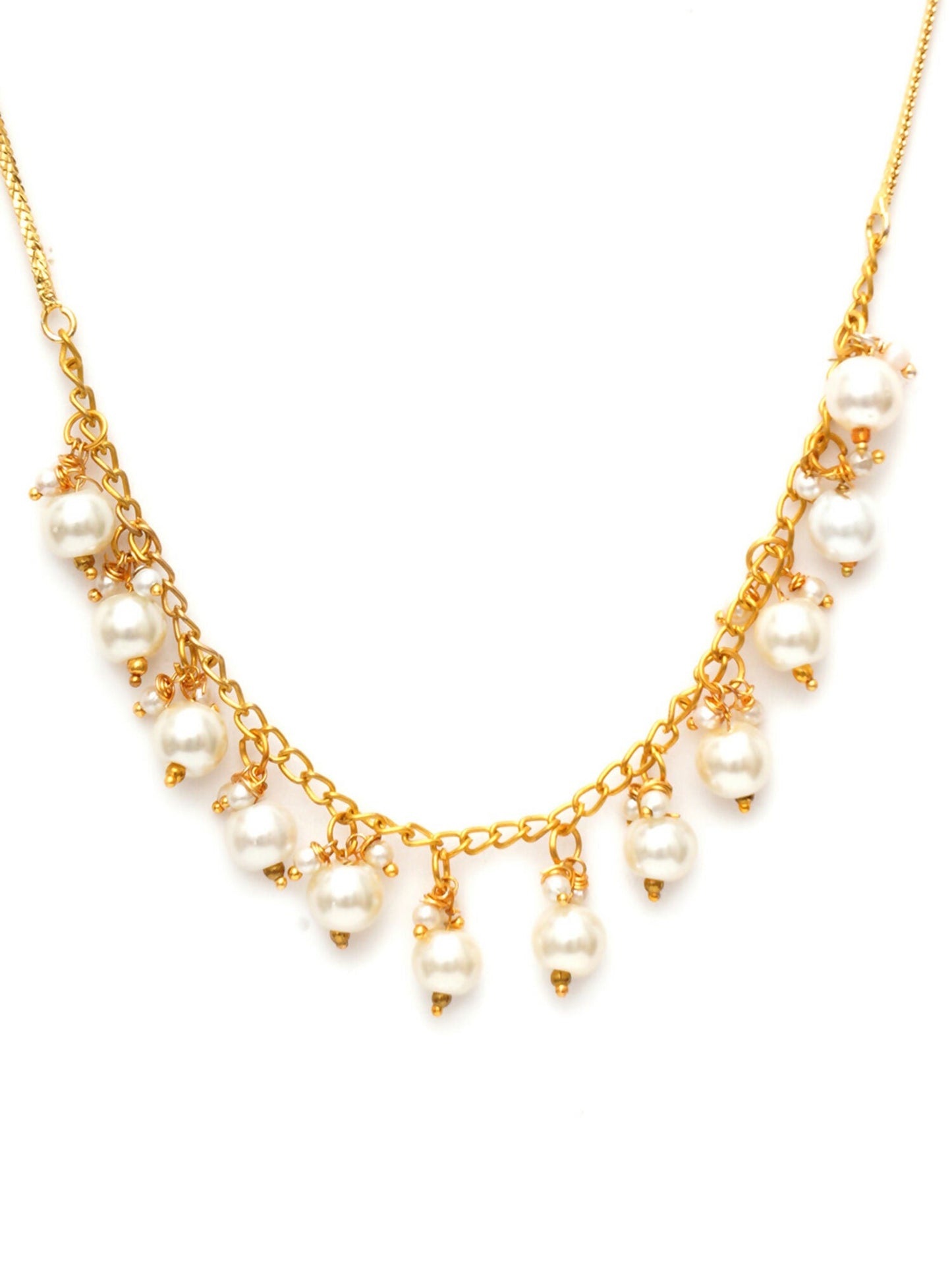 Golden Pearl Neckpiece (Gold) - Ruby Raang | Swadesiicart