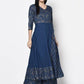 Indian Clothing Aniyah Rayon Blue Color Foil Print Angrakha Anarkali Kurta (AN-208K)