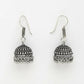 NVR Women's Silver-Toned German Silver Oxidised Necklace with Jhumka Earrings - Swadesiicart