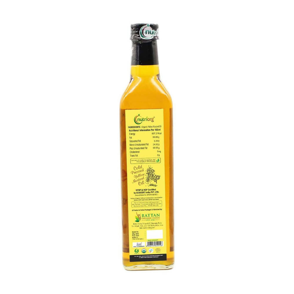 Nutriorg Organic Yellow Mustard Oil - Swadesiicart