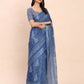 Shree Shyam Fashion Linen Cotton Indigo Blue Saree