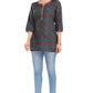 Snehal Creations Novel Navy Blue Rayon Short Kurti Tunic Top - Swadesiicart