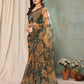 Aafreen Partywear Designer Green Georgette Fancy Saree