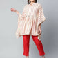 Ahalyaa Womens Off White Crepe Printed Kaftan Pant Set | Swadesiicart