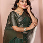 Aastha Fashion Dark Green Soft Organza Silk Weaving Saree