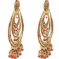 Mominos Fashion Johar Kamal Triple Circle White With Red Big Size Earrings - Swadesiicart