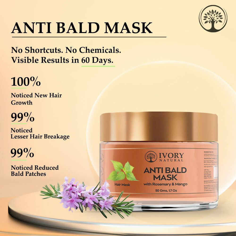 Ivory Natural Bald Mask For Hair - Hair Mask For Less Hair And Hair Thinning | Swadesiicart