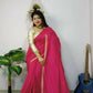 Exclusive Collection Beautiful Khadi Cotton Handloom Saree With Beautiful Zari Border - Pink - Swadesiicart