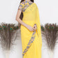 Little Bansi Floral Print Ready To Wear Saree And Floral Blouse - Yellow | Swadesiicart