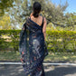 Vamsee Navy Blue Organza Saree - Swadesiicart