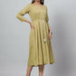 Juniper Women's Green Rayon Slub Solid Dress | Swadesiicart