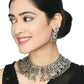 Mominos Fashion Johar Kamal Oxidised Silver-Plated Brass Finish Peacock Choker For Women (Silver) | Swadesiicart