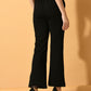 Myshka Women's Black Solid Top With Trousers - Swadesiicart