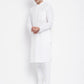 Even Apparels White Pure Cotton Men Kurta With Band Collar | Swadesiicart
