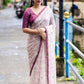 Purple Pure Georgette Warli Saree with Unstitched Blouse - Hiral Fashion | Swadesiicart