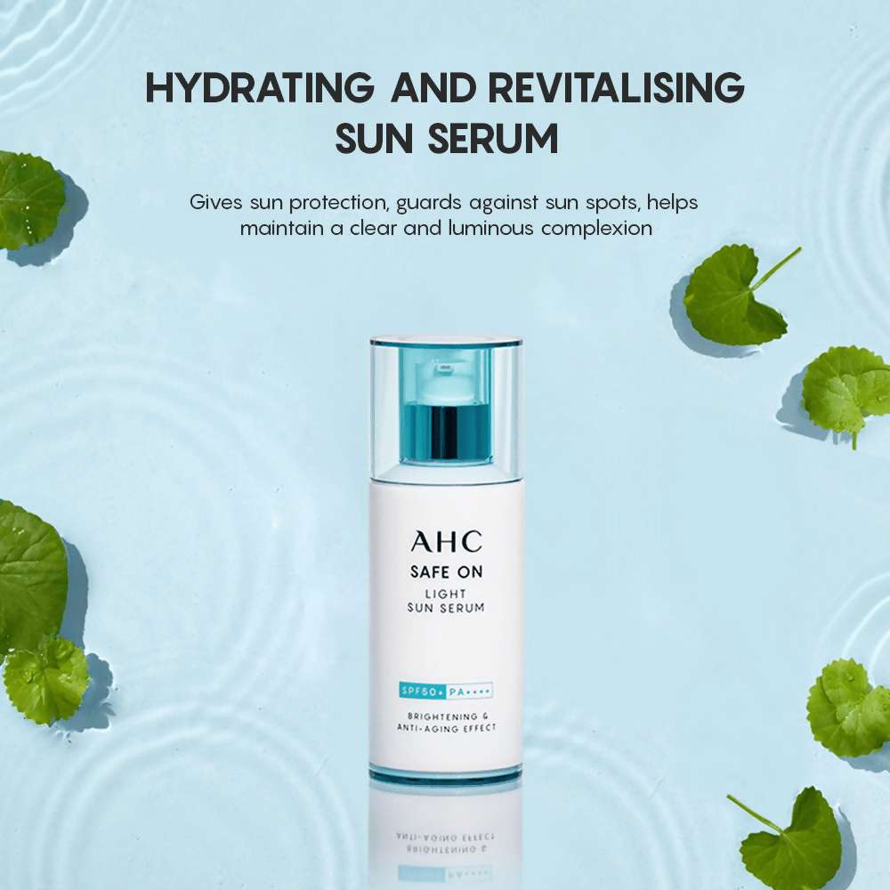 AHC Safe On Light Sun Serum With SPF 50+ & PA+++ - Korean skincare | Swadesiicart