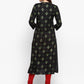 NOZ2TOZ Women Black Rayon Kurta (1Pc) - Swadesiicart