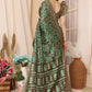 Aafreen Partywear Designer Green Khadi Fancy Saree