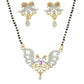AanyaCentric Gold-Polished Mangalsutra Pendant Earring Set & Silver Plated Anklet