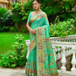 Vishnu Weaves Women's Green Banarasi Silk Kashmiri Woven Saree with Blouse - Swadesiicart